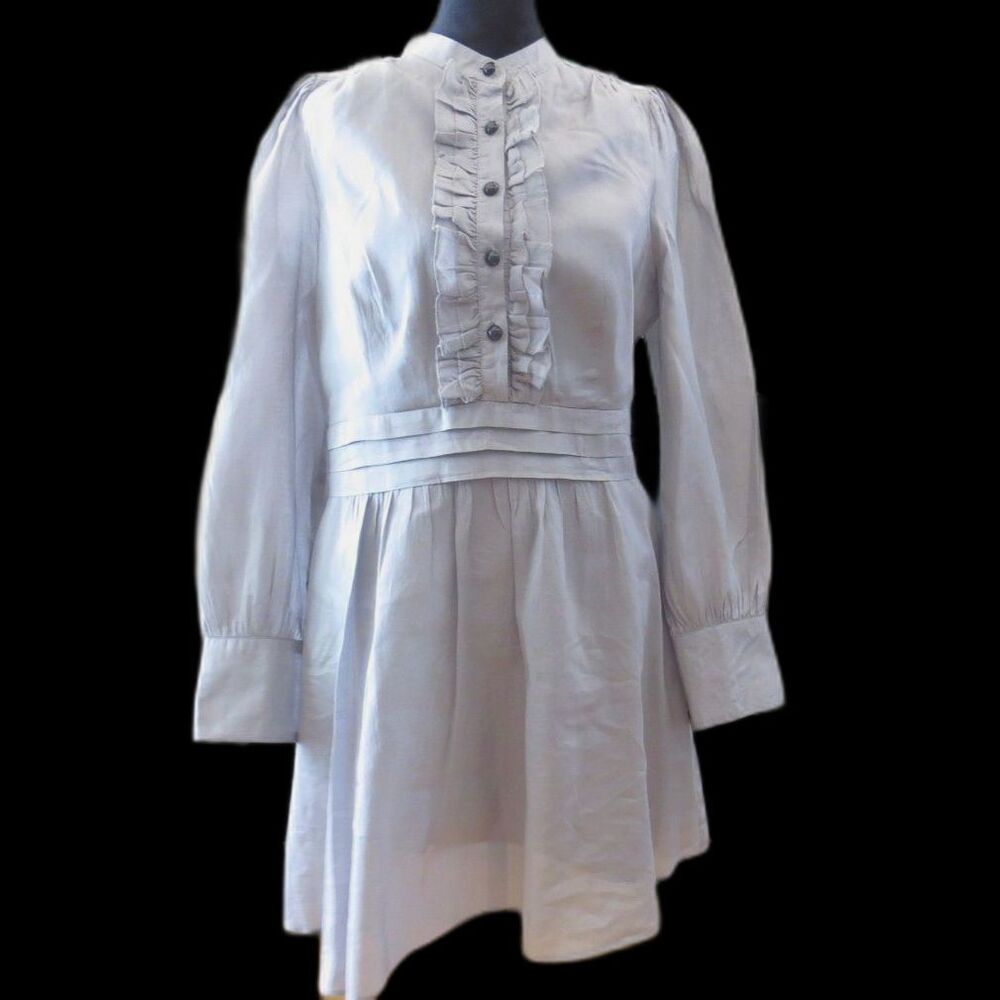Alice Temperly for Target Victorian Gothic Ruffle Tuxedo Mini Dress Gray 15 EUC - Picture 1 of 11